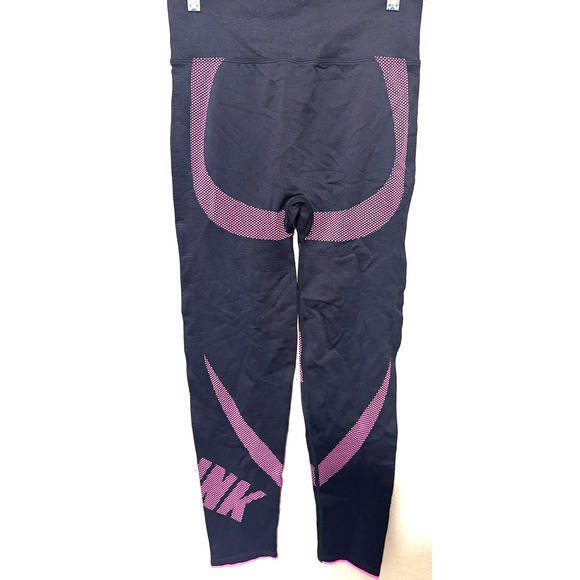Victoria's Secret Pink Active Leggings Size L compression Black yoga Spell Out - Picture 4 of 7